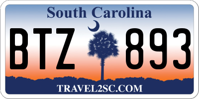 SC license plate BTZ893