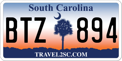 SC license plate BTZ894