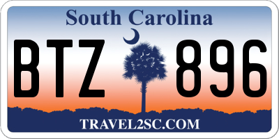 SC license plate BTZ896
