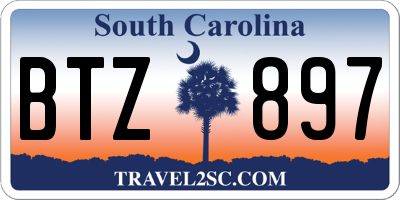 SC license plate BTZ897