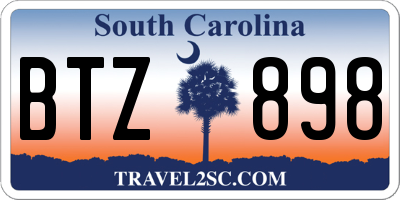 SC license plate BTZ898