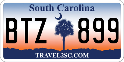 SC license plate BTZ899
