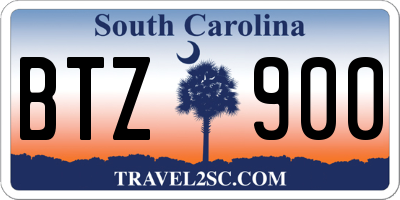 SC license plate BTZ900