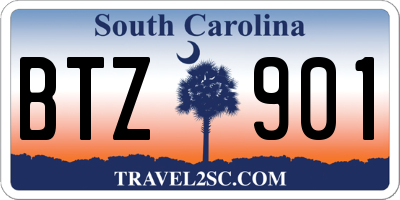 SC license plate BTZ901
