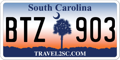SC license plate BTZ903