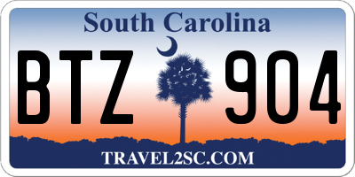 SC license plate BTZ904