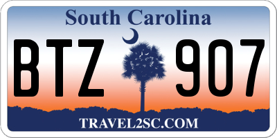 SC license plate BTZ907