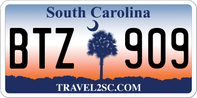SC license plate BTZ909