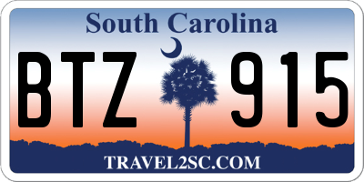 SC license plate BTZ915