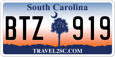 SC license plate BTZ919