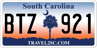 SC license plate BTZ921