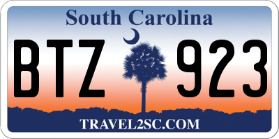 SC license plate BTZ923