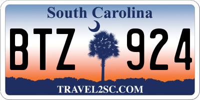 SC license plate BTZ924
