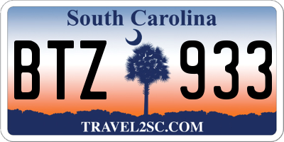 SC license plate BTZ933
