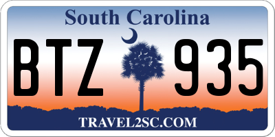 SC license plate BTZ935