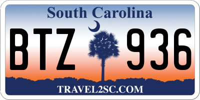 SC license plate BTZ936