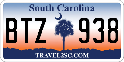 SC license plate BTZ938