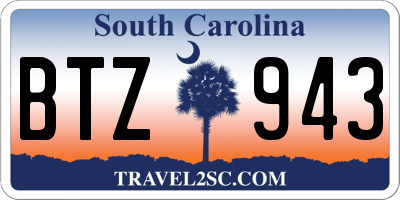 SC license plate BTZ943