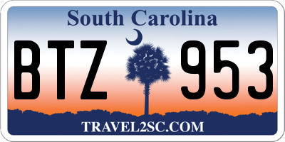 SC license plate BTZ953