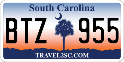 SC license plate BTZ955