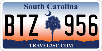 SC license plate BTZ956