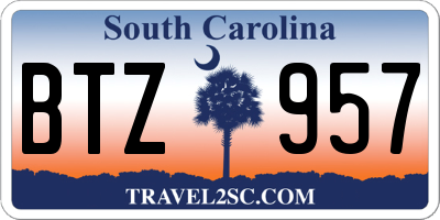 SC license plate BTZ957