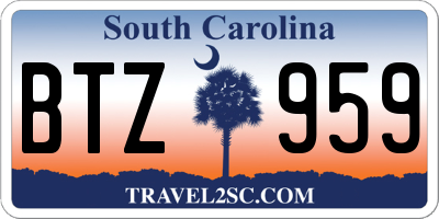 SC license plate BTZ959