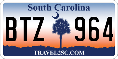 SC license plate BTZ964