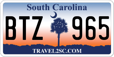 SC license plate BTZ965