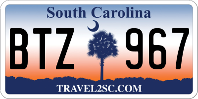 SC license plate BTZ967