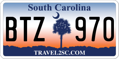 SC license plate BTZ970