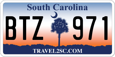 SC license plate BTZ971
