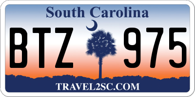 SC license plate BTZ975