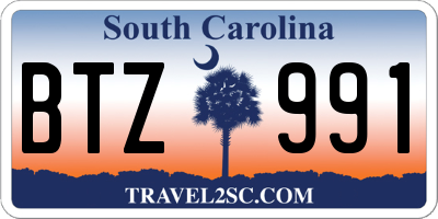 SC license plate BTZ991