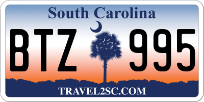 SC license plate BTZ995