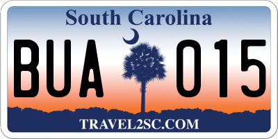 SC license plate BUA015