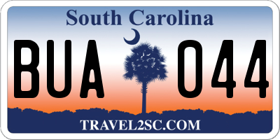 SC license plate BUA044
