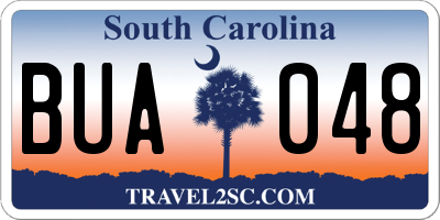 SC license plate BUA048