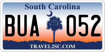 SC license plate BUA052