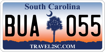 SC license plate BUA055