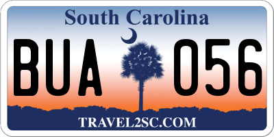 SC license plate BUA056