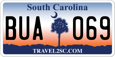 SC license plate BUA069