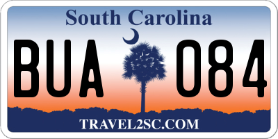 SC license plate BUA084