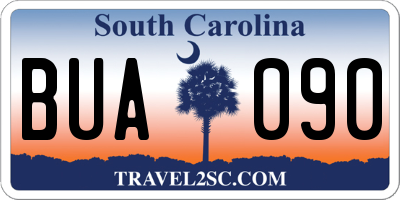 SC license plate BUA090