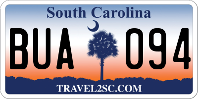 SC license plate BUA094
