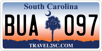 SC license plate BUA097