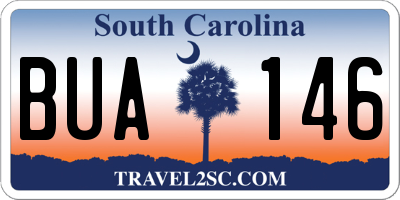 SC license plate BUA146