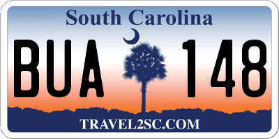 SC license plate BUA148