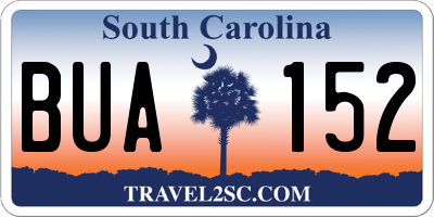 SC license plate BUA152