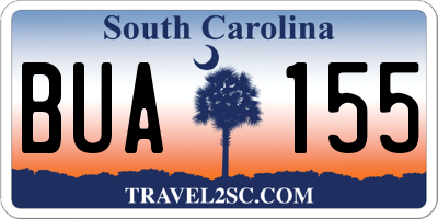 SC license plate BUA155